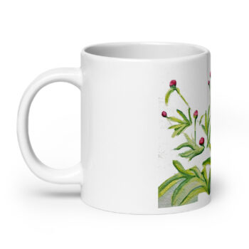 Peony -- White glossy mug - Image 8